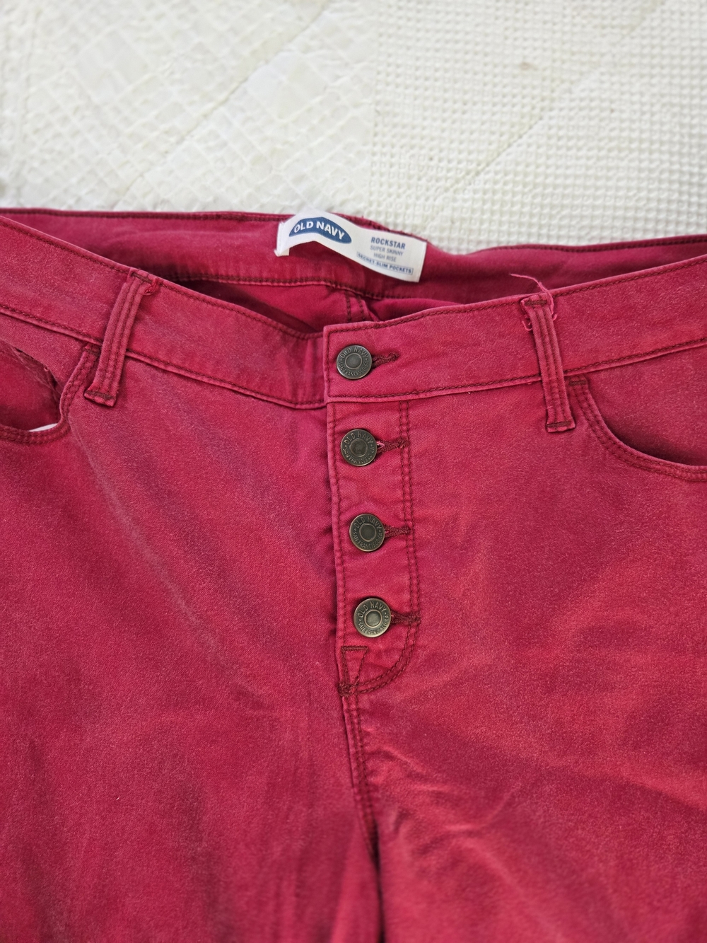 Old Navy Women's Rockstar High-Rise Red Jeans